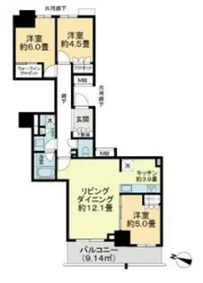 大宮スカイ&スクエア ザ タワー【6階】の間取り