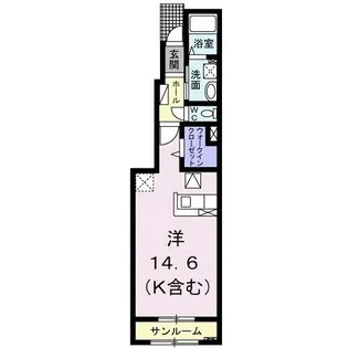パルティシオン【1階】の間取り