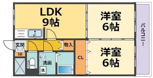 ベル上甲子園【3階】の間取り