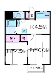 コーポラスC棟【1階】の間取り
