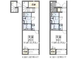 レオネクストブラウニー国立【1階】の間取り