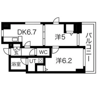 エステムプラザ心斎橋IIノール・ロジェ【3階】の間取り