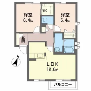 プロムナード鹿島B【1階】の間取り