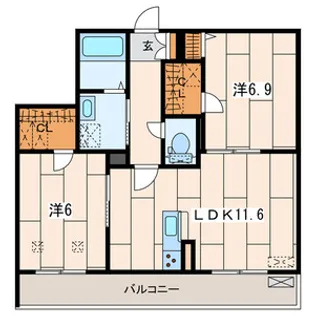 ミュール ブラン II【3階】の間取り