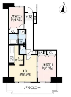 UR西国分寺ゆかり四番街【10階】の間取り