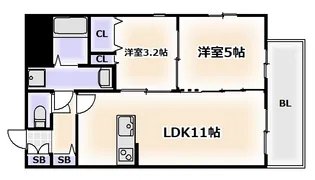 アール・オーハイム松崎町【4階】の間取り