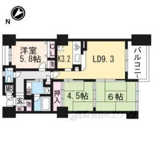 コスモ守山5番館【6階】の間取り
