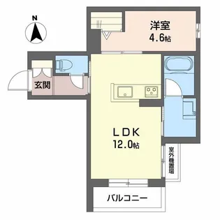 ユイロ中津【4階】の間取り