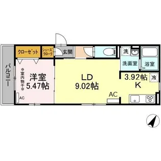 アナシエ亀有【3階】の間取り