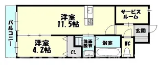ロイズ空港東【4階】の間取り