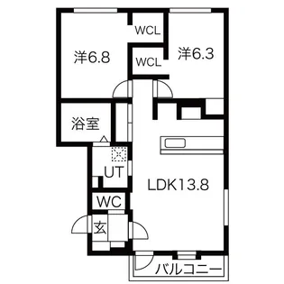 ネコフィーノ宮の沢II【2階】の間取り