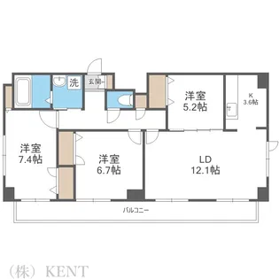 モンブリック琴似【5階】の間取り