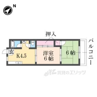 富雄サニーハイツ【3階】の間取り