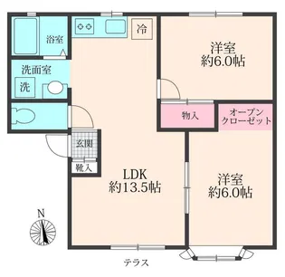 メンバーズタウンかすみ D棟【1階】の間取り