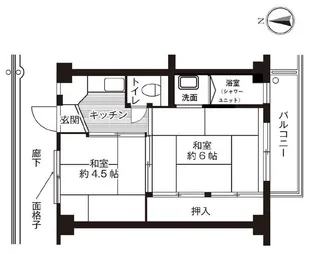 ビレッジハウス藤田【1階】の間取り