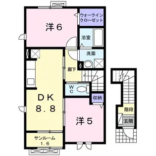 ジェルメ鞍谷【2階】の間取り