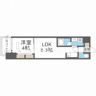 コンフォリア西天満【3階】の間取り