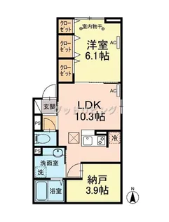 ラリュール清川A【1階】の間取り