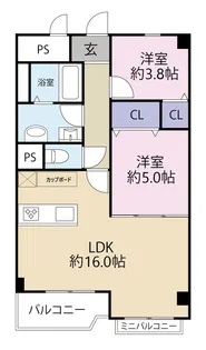 四ツ橋セントラルハイツ【8階】の間取り