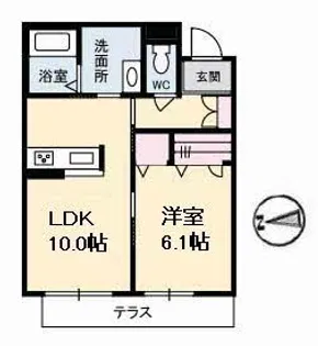 グランベレオ三吉 B棟【1階】の間取り