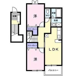 クレールふしの【2階】の間取り