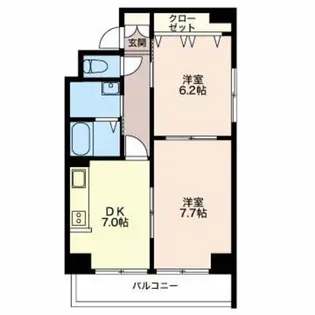 リバーサイドタワー RST【6階】の間取り