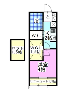 レオパレスシャルール【1階】の間取り