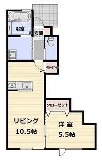 クオンタム筒井A【1階】の間取り