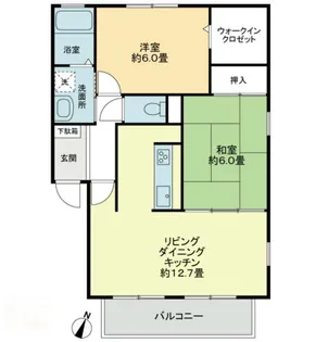 フォブール緑ヶ丘B【1階】の間取り