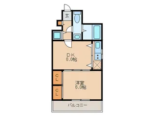エステートモア姪浜【6階】の間取り