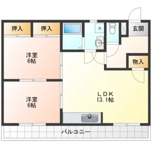 アルカディア萩【1階】の間取り