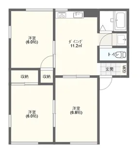 フレグランス白百合【2階】の間取り