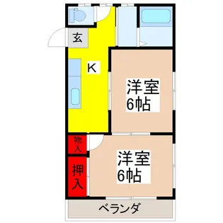 ハイツ北水海道【2階】の間取り
