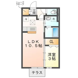 クレスト菰野【1階】の間取り