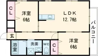 クレアージュ島瀬【8階】の間取り