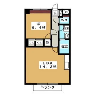 ハイツ功城【2階】の間取り