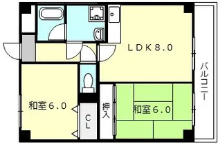 大阪府大東市灰塚3【マンション】の間取り