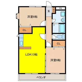 グリーンハイツ【2階】の間取り