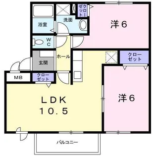 オーシャンロードタウンI【1階】の間取り