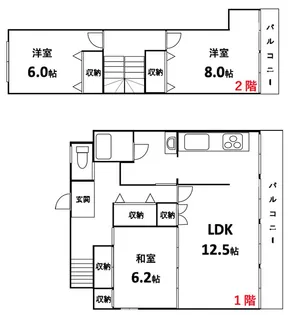 フジイテラスハウス【1階】の間取り