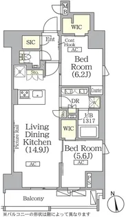 ザ・パークハビオ神楽坂レジデンスSouth【9階】の間取り