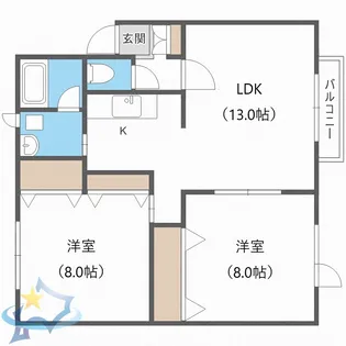 オークヒルズA【2階】の間取り