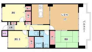 大阪府豊中市上新田2【マンション】の間取り