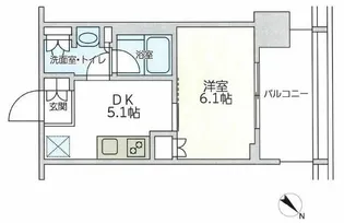 1DKの間取り画像