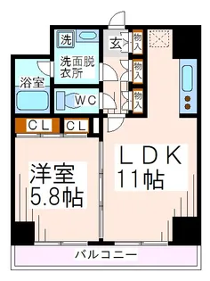 ベェルヴィル稲城【8階】の間取り