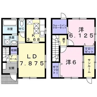 グランディールM・E A【1階】の間取り