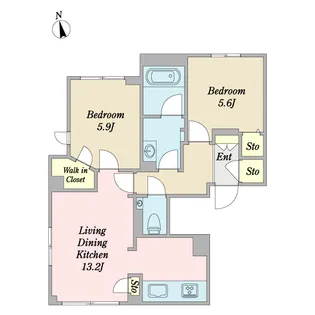 サン パレス大倉山【2階】の間取り