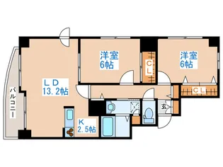 doux 恵雅【2階】の間取り