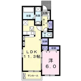 熊本県菊池市泗水町吉富【アパート】の間取り