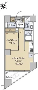 レックス日本橋水天宮プレミアタワー【9階】の間取り